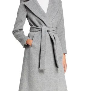 Club Monaco Baylee Gray Fur-Trimmed Coat